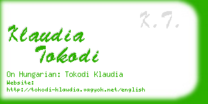 klaudia tokodi business card